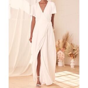 NWT‎ Lulus Azalea Regalia White Wrap Maxi Dress
